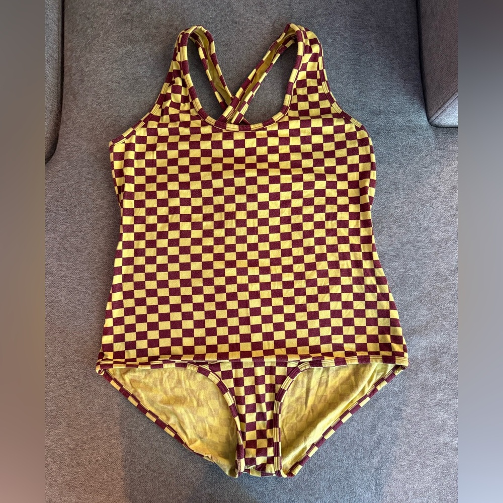 ARQ Pierrot Checkered Cleo Leo bodysuit